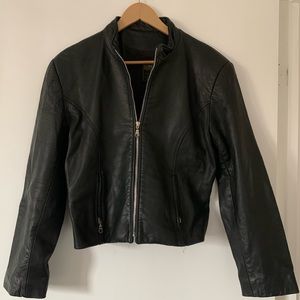 Black leather vintage jacket